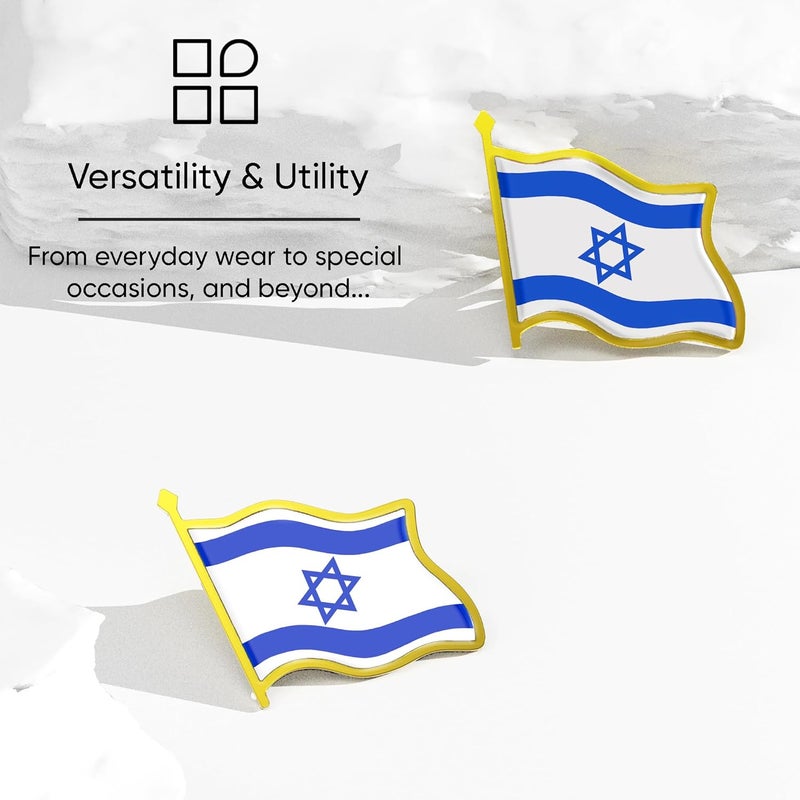 Ababyyan Israel Flag Lapel Pin - Enamel Metal National Badge | World Travel Souvenir Gifts for Men & Women | Country Flag Patriotic Brooch Bulk Pack of Pins for Hat, Tie, Clothes, Backpack (1pc) - Image 5